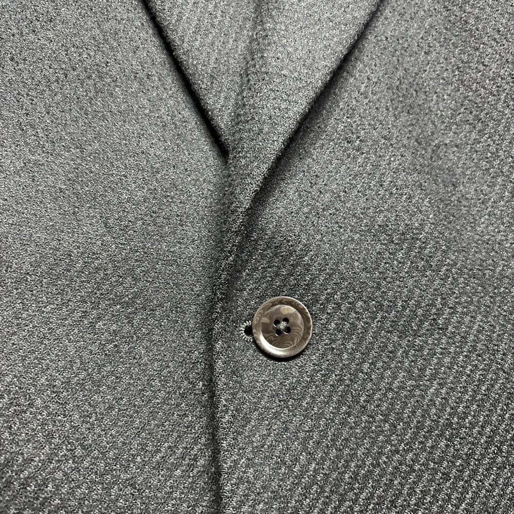 Armani Collezioni Men's Black Gray‎ Textured Stripe Blazer Suit Jacket 42L Wool